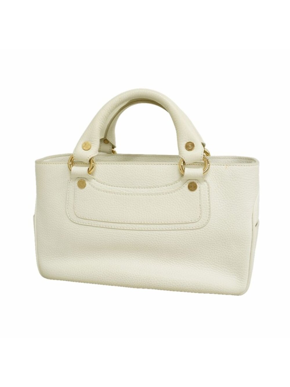 Celine Handbag Boogie Bag Leather White Gold